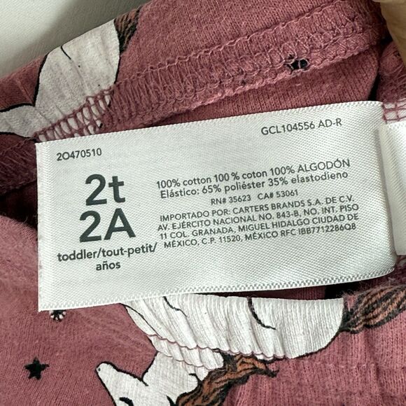 Carter's PJ Set Long Sleeve Shirt & Pants Set Unicorn Pink Girls Toddler 2T/2A - Picture 13 of 16